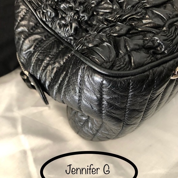 CHANEL Black Ruched Astrakhan Bowler Bag. - Picture 3 of 8